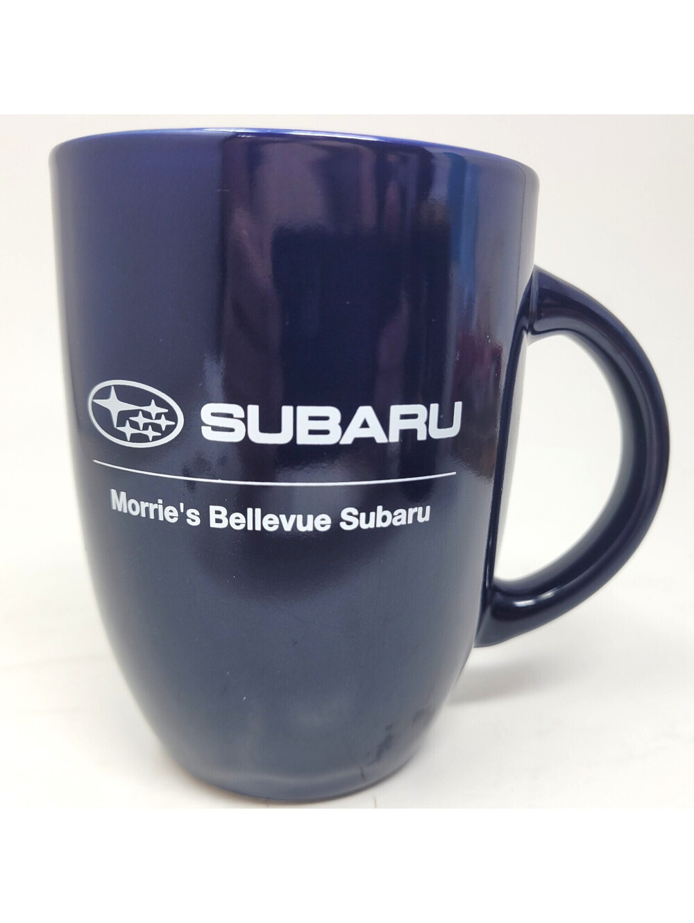 Subaru Morrie's Bellevue NE Dealership Coffee Mug Navy Blue Ceramic Cup Nebraska
